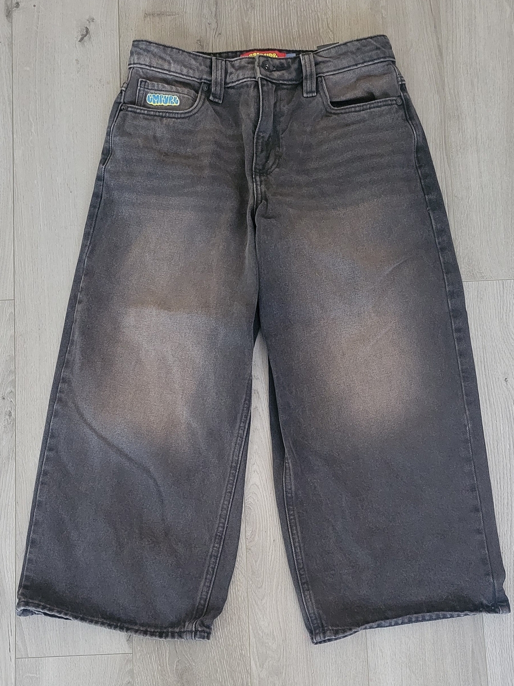 Empyre Wide-Leg Washed Black Jeans